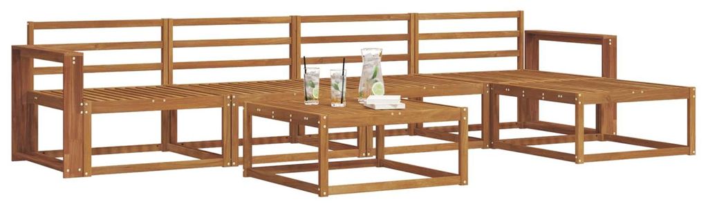 Best Möbel Outdoor-Sofagarnitur Moderne - HOMMIE - Gartenlounge Set/Outdoor Sofa - 6 pcs Natur Massivholz Akazie - Gartensofas designMöbel92712