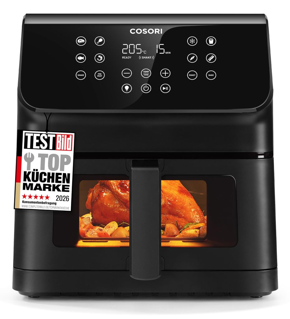 Cosori Premium II Plus, Heißluftfritteuse, 6,2 l, 80 °C, Produktbild 
