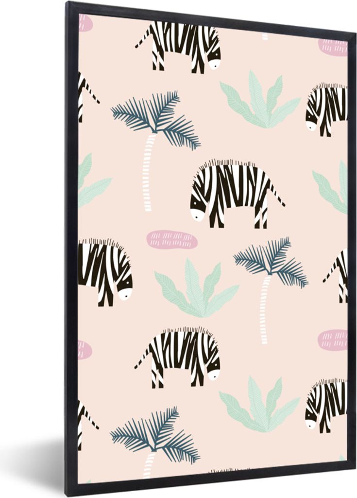 MuchoWow® MuchoWow® Gerahmtes Poster Zebra - Pflanzen - Produktbild 