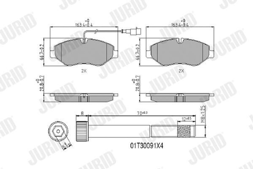 JURID Bremsbeläge Satz für NISSAN Cabstar (F24M, F24W) 2922909561
