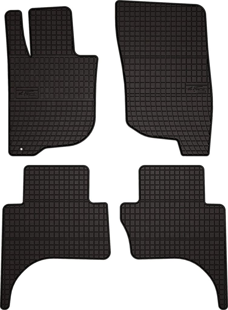 Gummifußmatten passend für Fiat Fullback (Feld, Bj. 2015-2019) – schwarz, passgenau, mit Befestigungen set 4 Stk. - Gummi-Automatten
