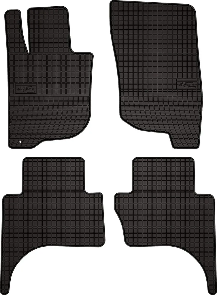 Tappetini auto in gomma adatto per Fiat Fullback (2015-2019, fuoristrada) neri, set 4 pz, con fissaggi