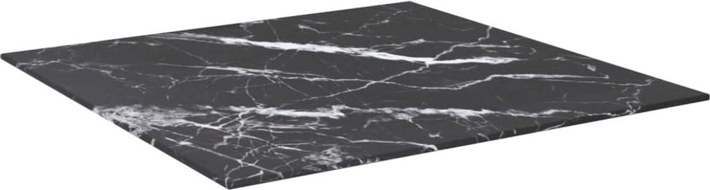 vidaXL Tischplatte Schwarz 60x60 cm 6 mm Hartglas in Marmoroptik
