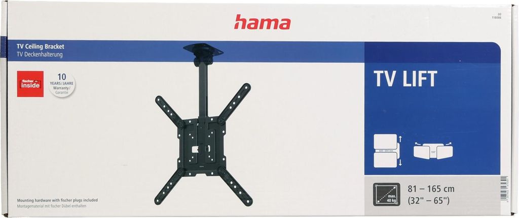 Supporto TV Elettrico A Soffitto Maclean MC-491 – Con Telecomando E App Tuya – VESA 400x400, Rotazione 90°, 23-65 Pollici, 30kg