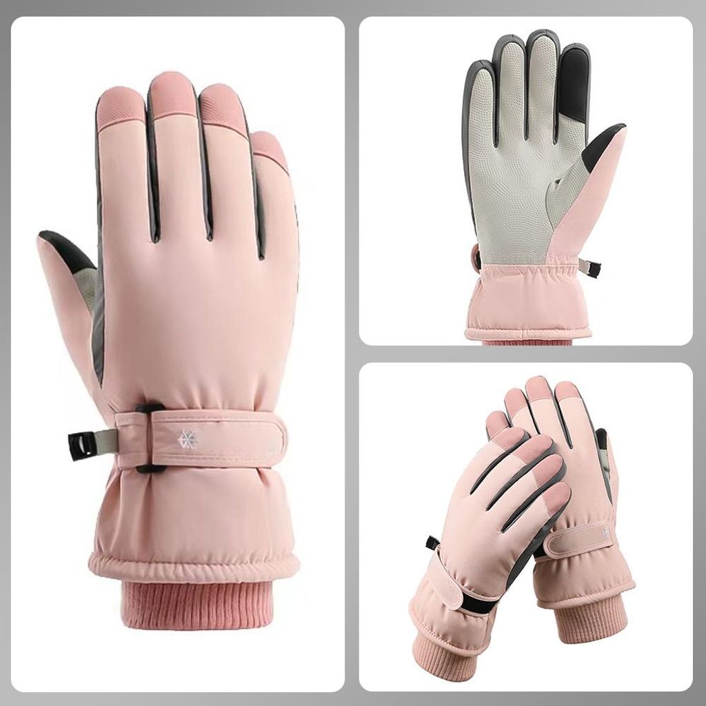 Produktbild von Fjquamitix 2 Paar Winter Touchscreen Handschuhe Damen, Thermohandschuhe Mit Elastischer Manschette, Weiches Dünne Fleece Liner Strickhandschuhe Für Outdoor Aktivitäten Und Autofahren