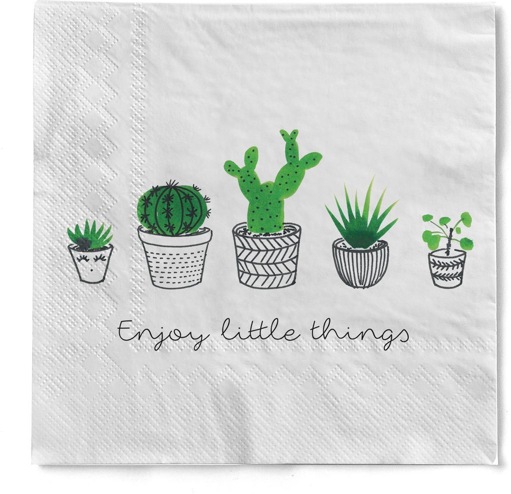 HAPPY PAPER Serviette "Picpic" (Kakteen) Tissue 33 x 33 cm, 20 Stück