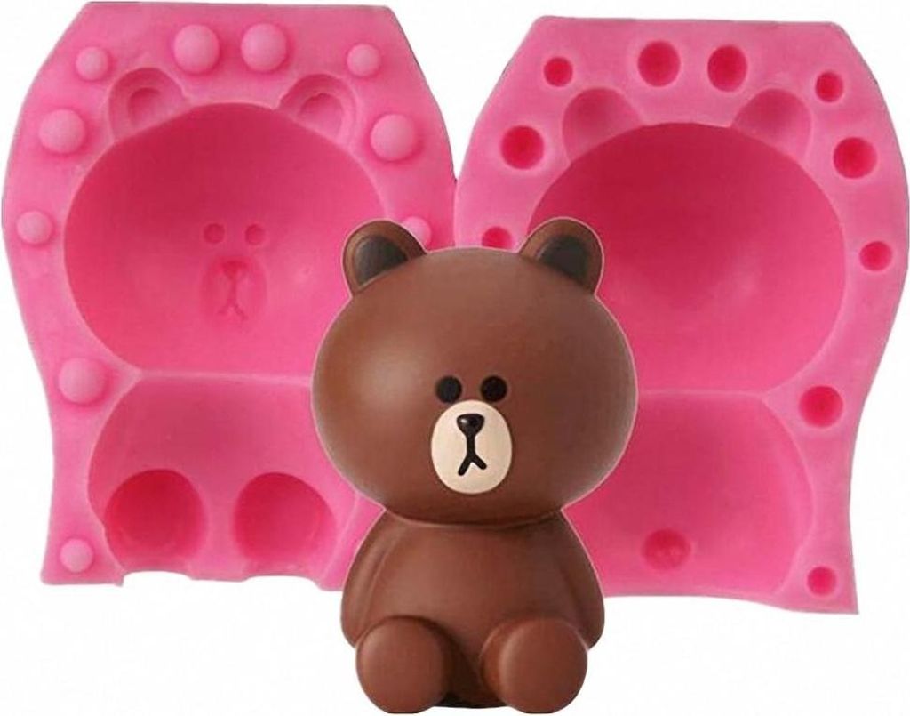 3D-Bärenkerzenform – Silikonform für Teddybären, geeignet für Fondant, Tortendekoration, Schokolade, handgemachte Seife, Lotionbars, Badebomb...