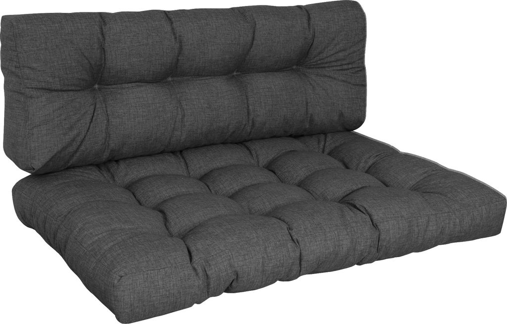 elGiga | KETTtex Palettenkissen 2-teiliges Set Anthrazit - 120 x 80 cm