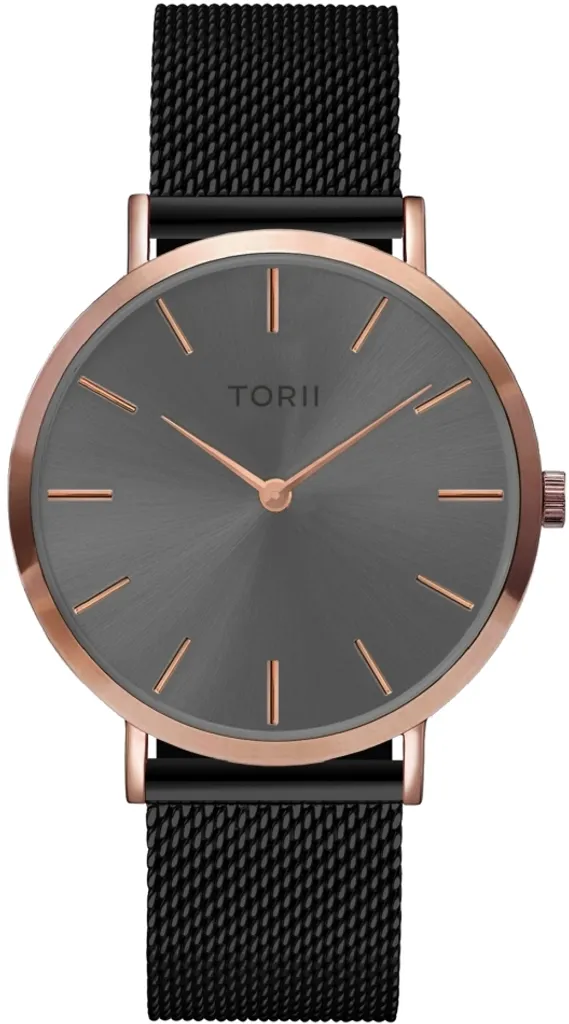 Montre Mixte TORII R38BM.AR Design Noir Classique et Boîtier Élégant