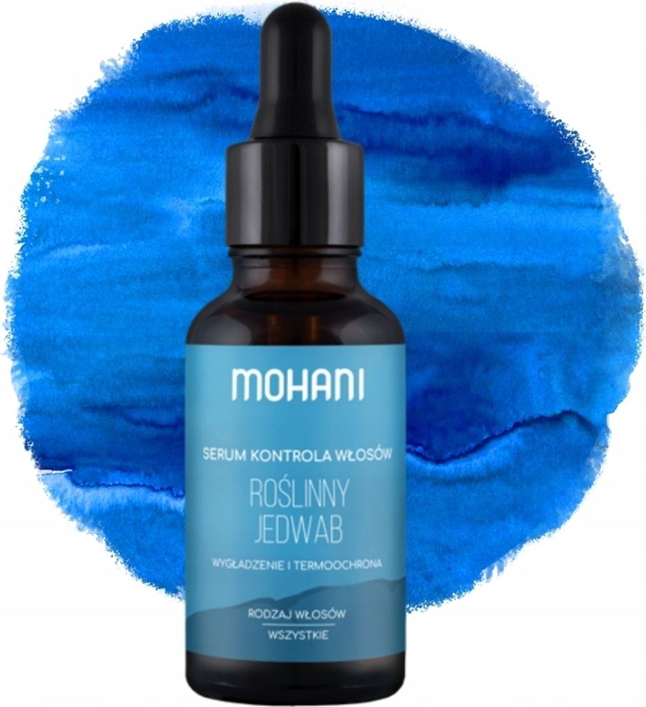 Mohani Roślinny Jedwab Wygładzające i termoochronne serum do włosów, 30 ml
