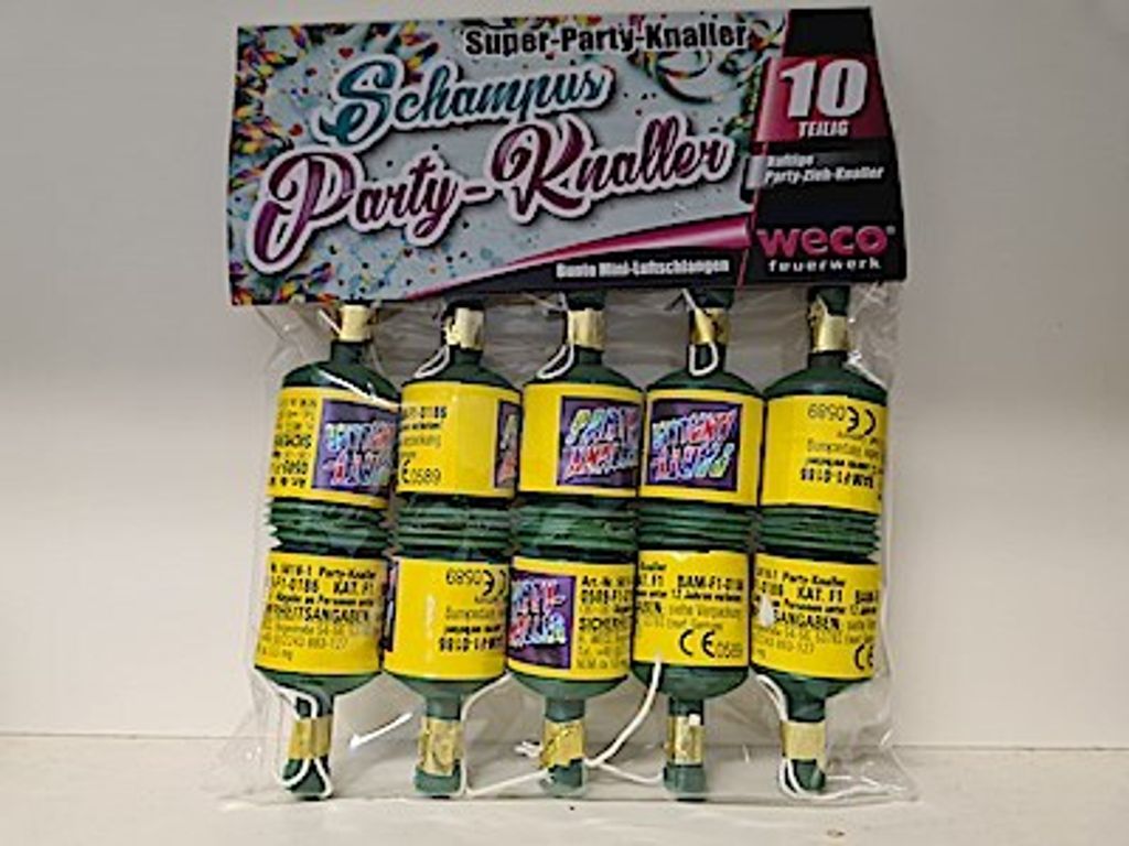 Weco Super-Party-Knaller bunt Mini-Luftschlangen 10 teilig Produktbild 