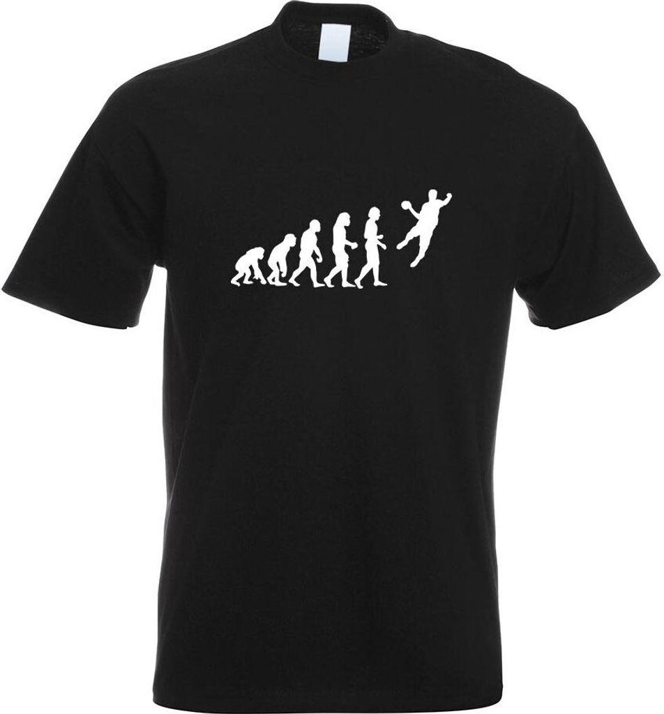 Kiwistar - T-Shirt - schwarz - Evolution Handballer Motiv Bedruckt Funshirt Design Print - mit Motiv Bedruckt - Funshirt Design - Sport - Freizeit ...