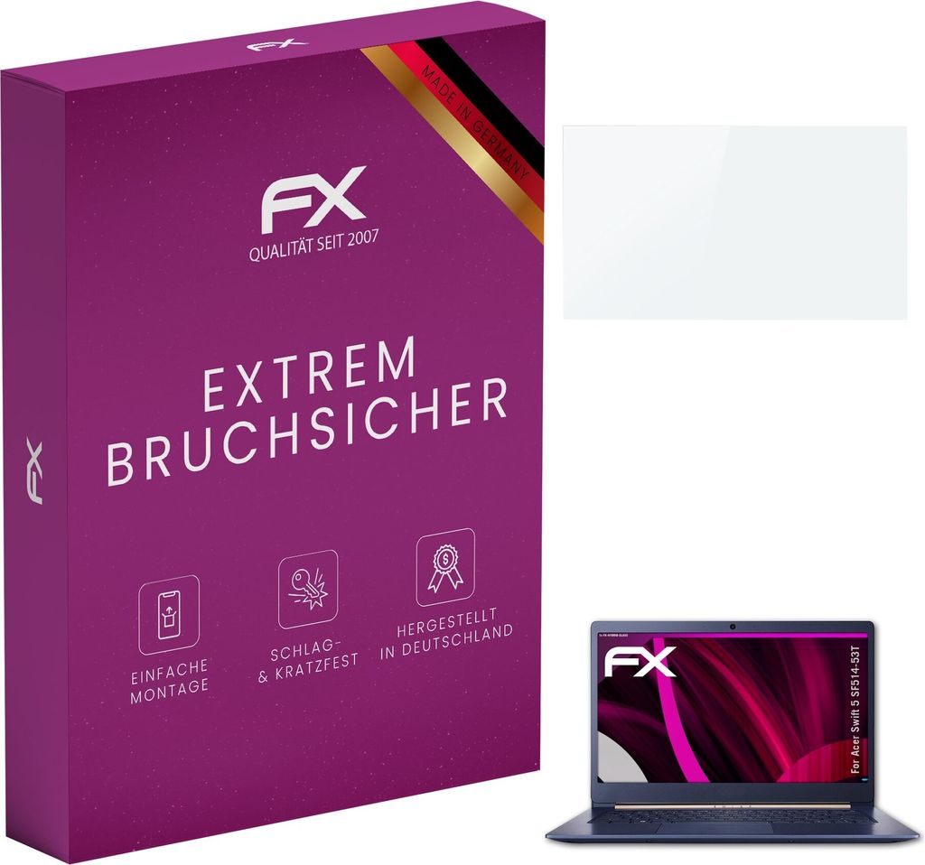 atFoliX FX-Hybrid-Glass Displayfolie kompatibel mit Acer Swift 5 (SF514-53T) Glasfolie