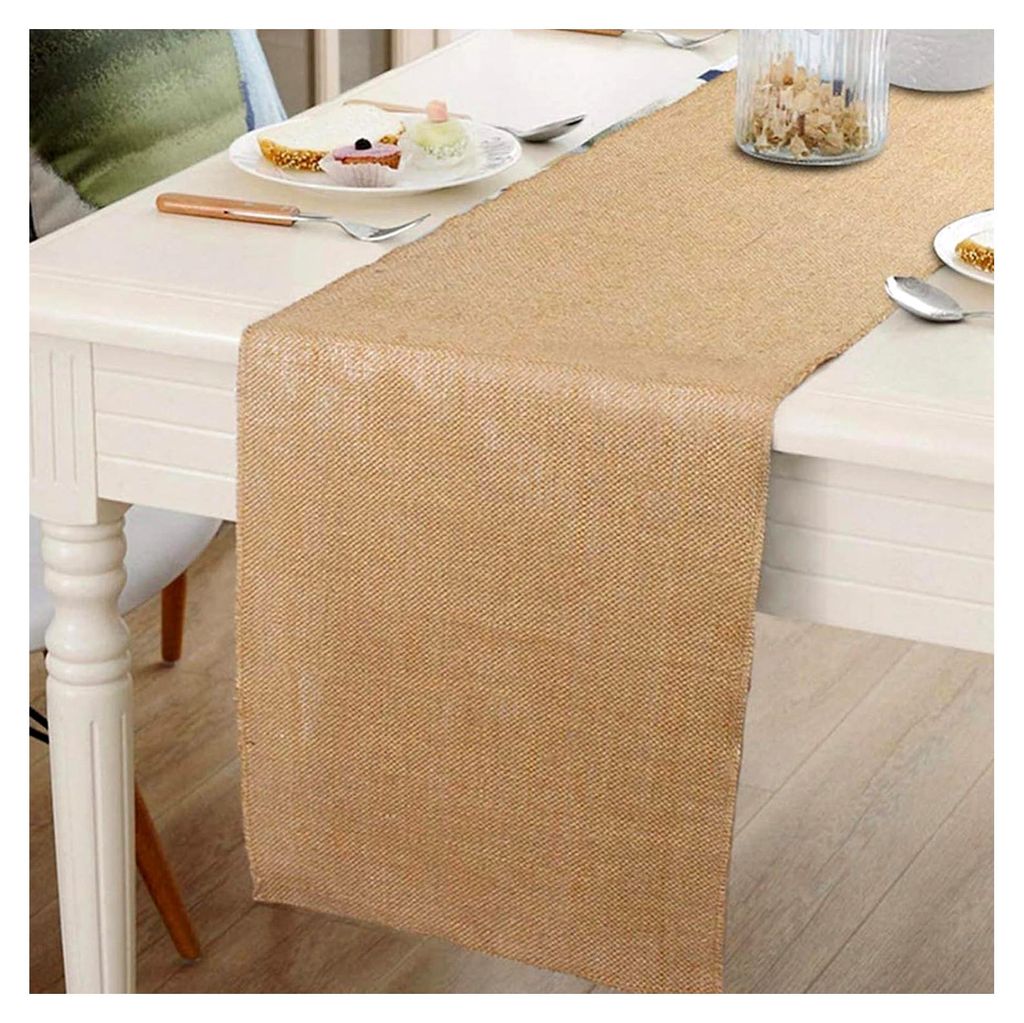 Jute Stoff Meterware Tischläufer Natur 160cm x 100cm Zuschneidbar für Hochzeit, Gartenparty und Festlichkeiten - Umweltfreundliche Tischdekoratio...