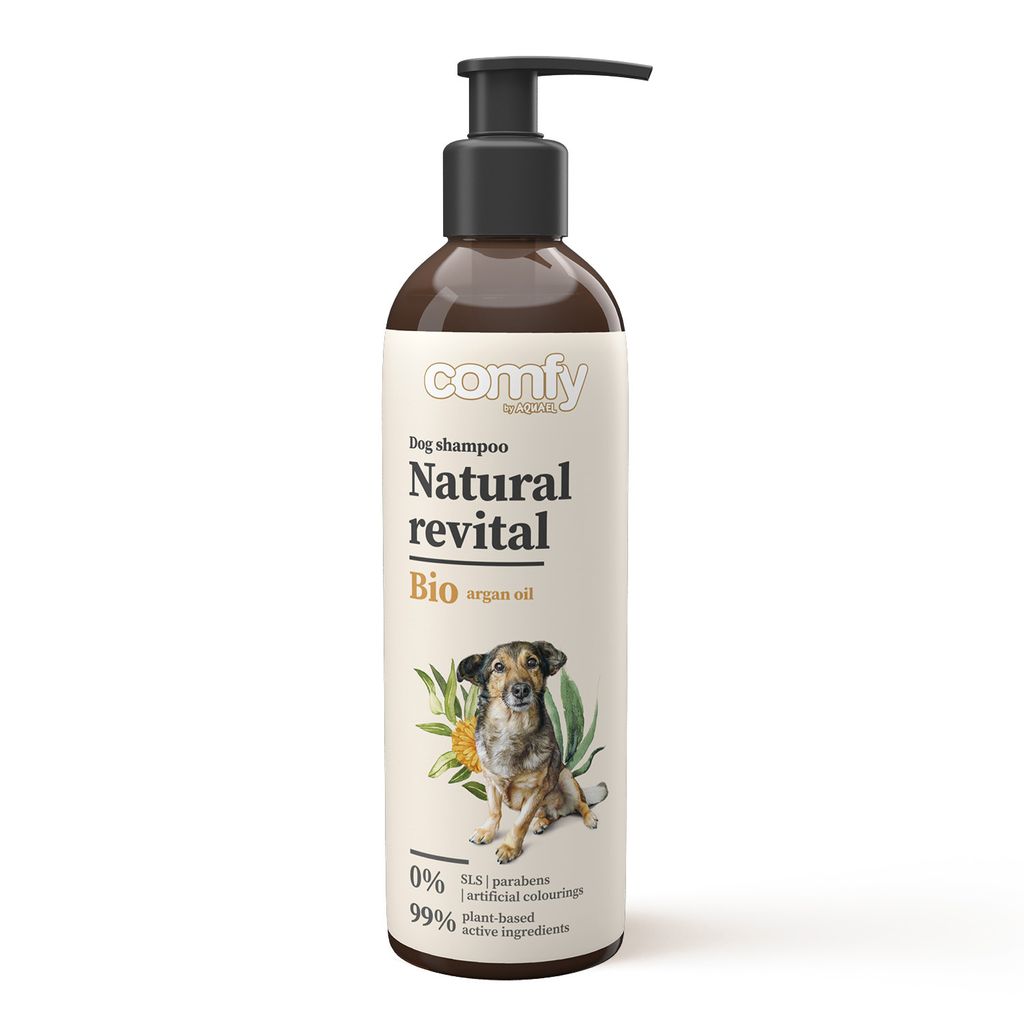 Comfy Natural Revital Hundeshampoo 250 ml – Beruhigende Pflege mit Aloe Vera & Arganöl, ideal für empfindliche Haut