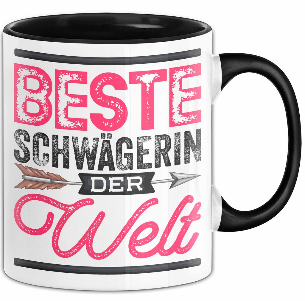 Schwägerin Geschenk Tasse Mit Spruch Beste Schwägerin Der Welt Becher (Schwarz)