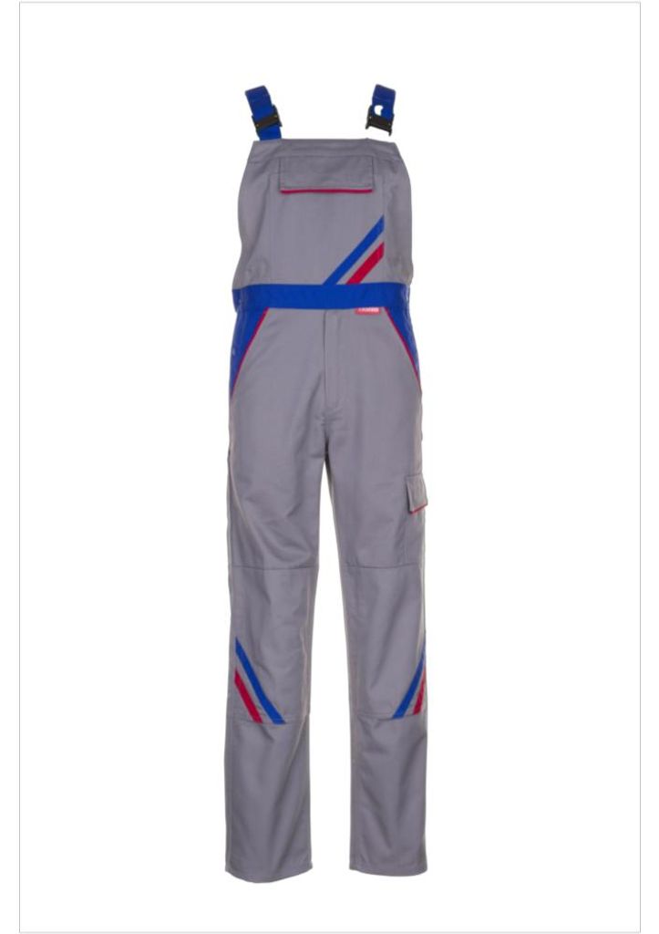 Planam  Highline Latzhose zink/kornblau/rot Gr. 50, 2333050 Produktbild 
