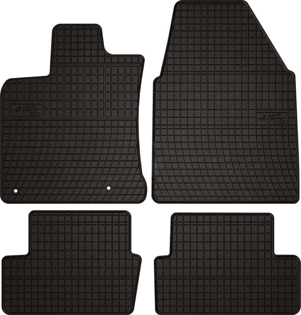 Gummifußmatten passend für Nissan Qashqai I J10 (Crossover, Bj. 2006-2013) – schwarz, passgenau, mit Befestigungen set 4 Stk. - Gummi-Automatten