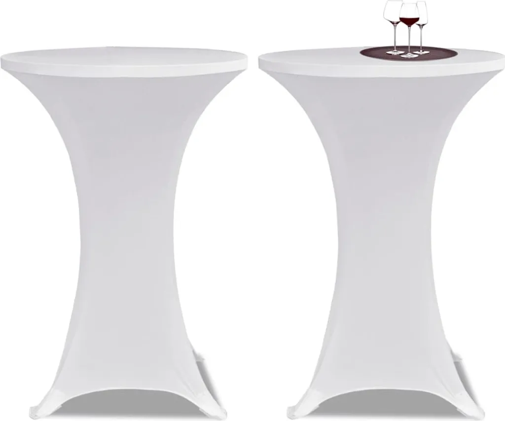 2 Pezzi Copritavolo per Tavolino Alto da Giardino Ø70 cm - Bianco Chic - 9