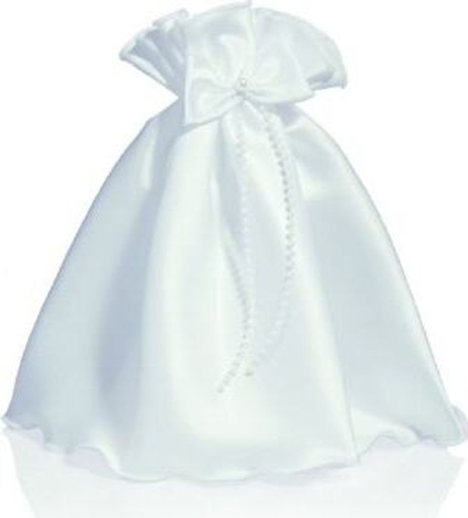 Kerzen Röckchen Weiß aus Satin, geeignet für Kerzen Ø 4 cm, Produktbild 