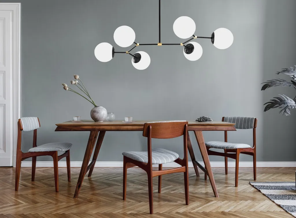 Lustre noir grand format Damar 6321 pour habiller les hauts plafonds fer