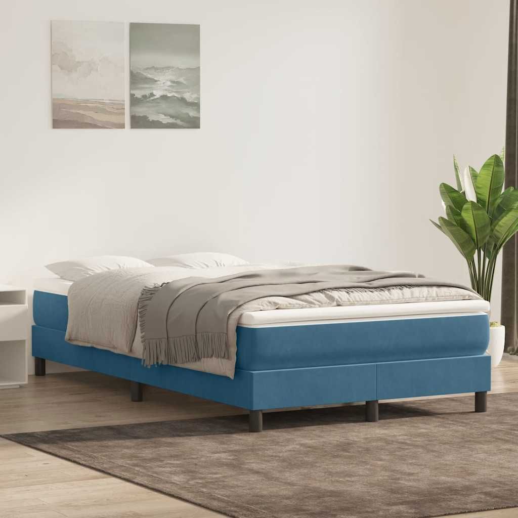 Maison Exclusive - Boxspringbett ohne Matratze Dunkelblau 120x220 cm Samt
