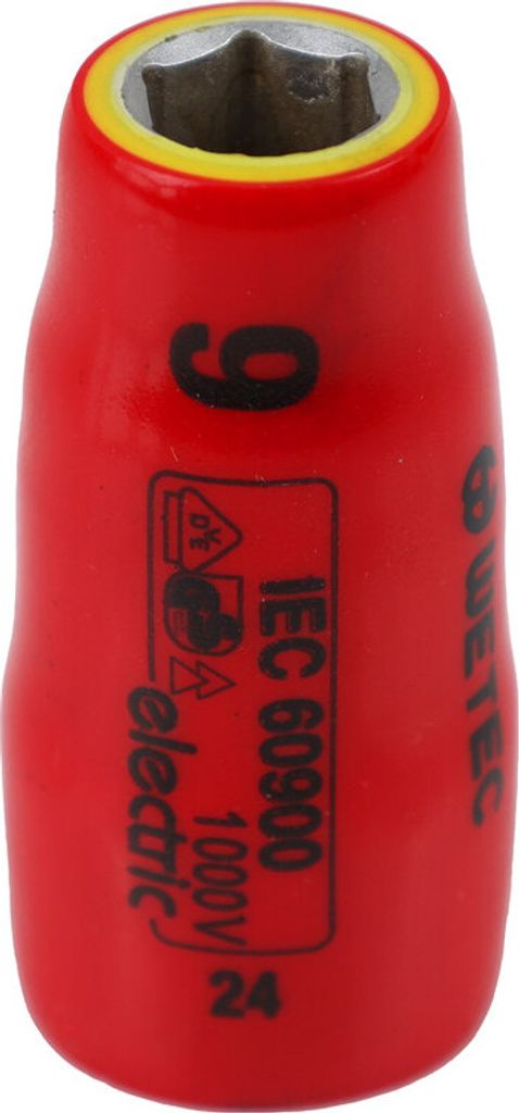 WETEC Sechskant-Steckschlüssel-Einsatz, 3/8", Größe 9 mm, 1000 V/VDE/GS