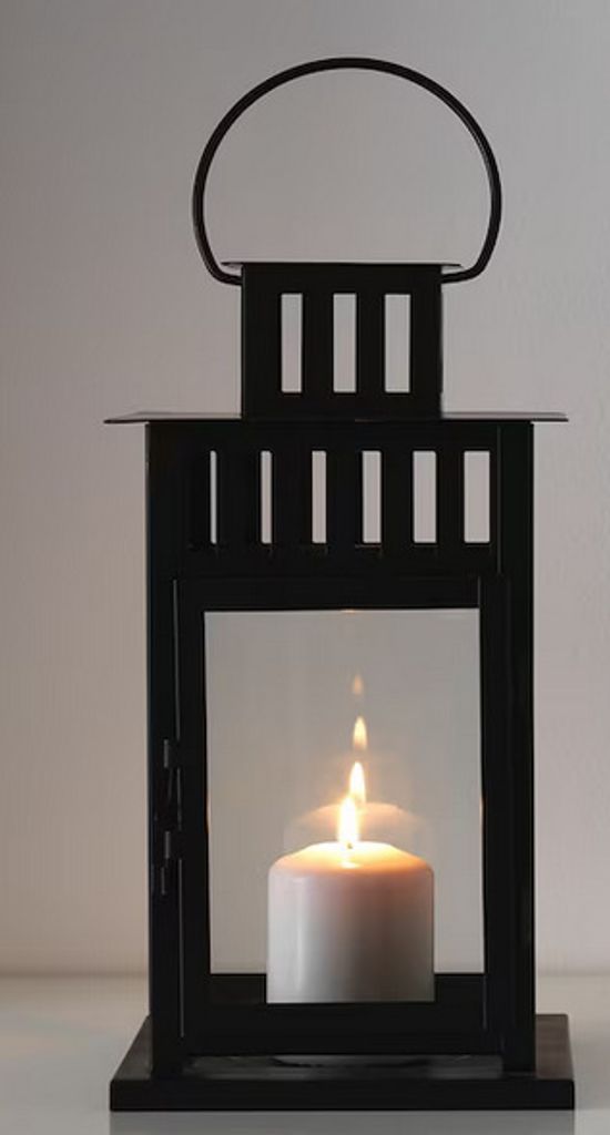 BORRBY Ikea Laterne für Blockkerze, drinnen/draußen