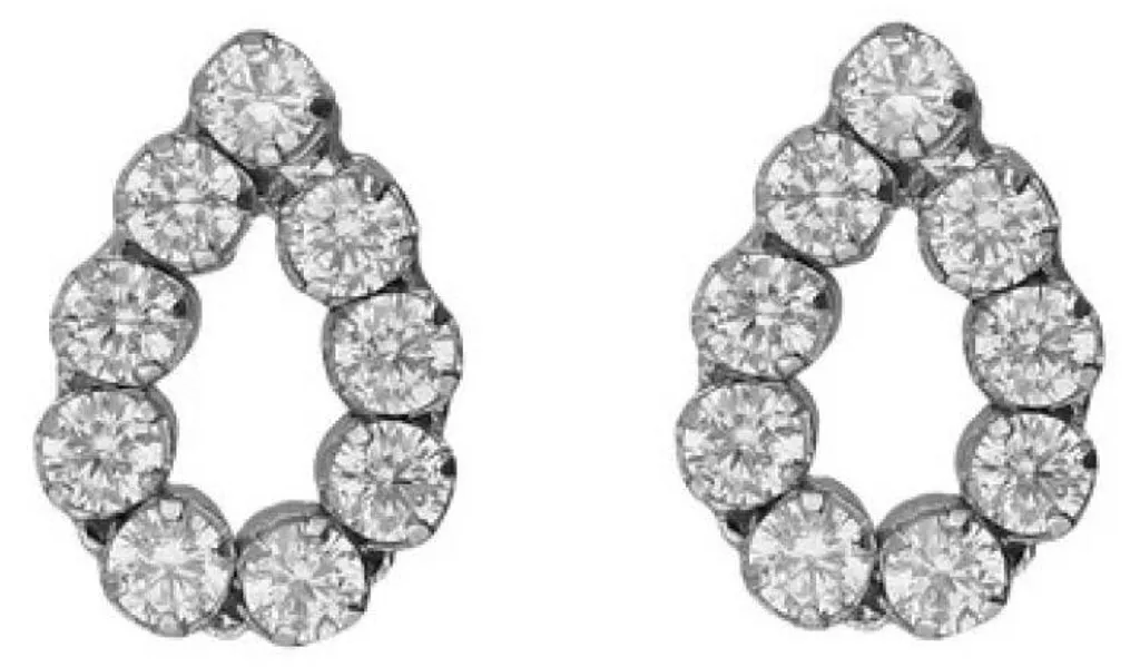 Boucles d'oreilles Teardrop argent 925 et cristaux scintillants Lieve