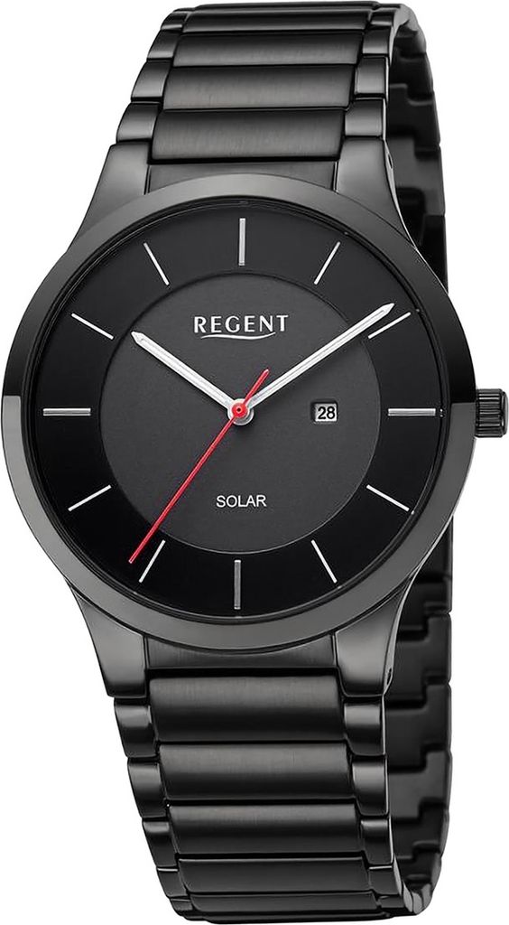 Regent Metall Herren Uhr Armbanduhr Quarz schwarz Metallarmband D2UR1154105