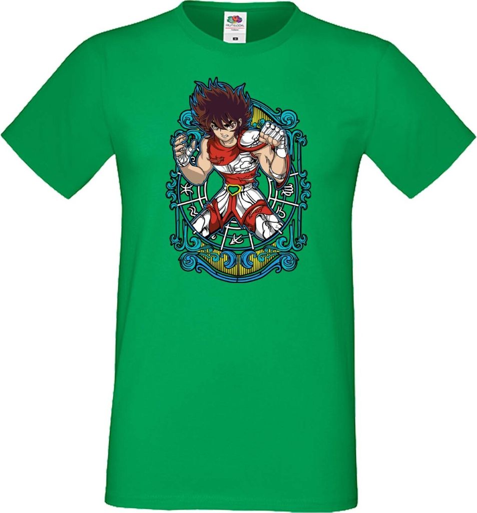 Herren T-Shirt Japan Manga Animation Comics Saint Anime Seiya Pegasus Var-011 Pegasus Knight, Man M / Grün