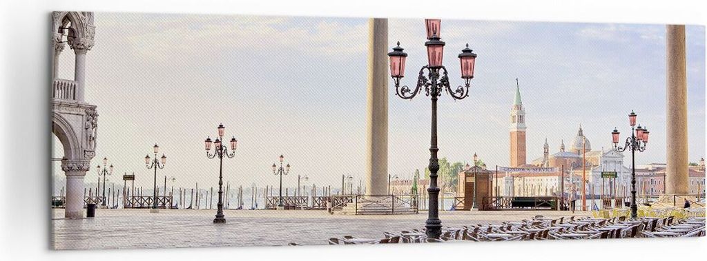 Bild auf Leinwand - Leinwandbild - Architektur Stadt Venedig - 160x50cm - Wand Bild - Wanddeko - Leinwanddruck - Bilder - Kunstdruck - Wanddekorati...