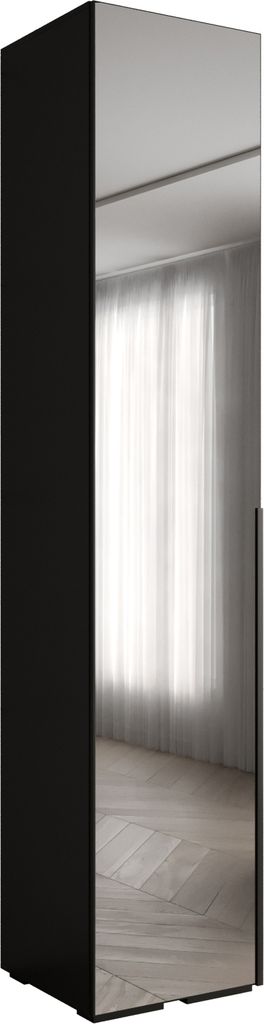 MEBLE KRYSPOL Inova 1 Schrank Spiegel - 236,7x50x47cm - Schwarz Schwarz Schwarz