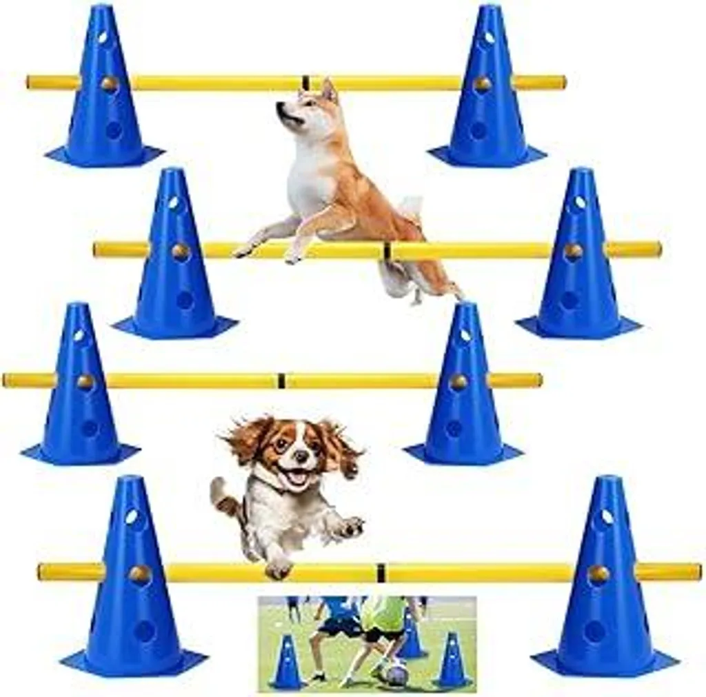 Set Agility Dog e Giochi Bimbi: 8 Birilli e 4 Aste per Allenamento Casa