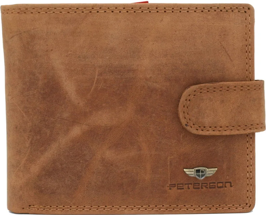 Peterson Portafoglio Pelle Uomo Marrone Chiaro N992L-CHM-M Grande