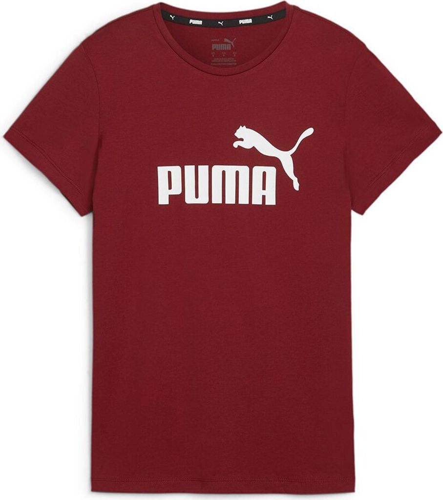 Puma Ess Logo Kurzarm-t-shirt Rot S Frau Rot S