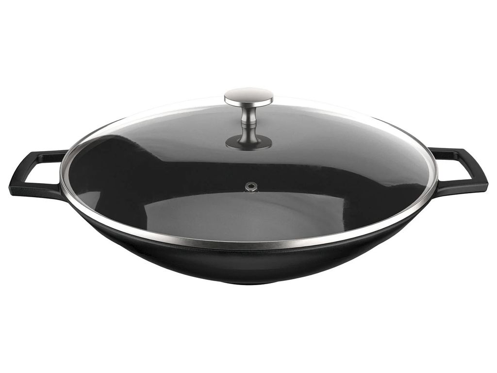ERNESTO Wok, cast iron, Ø 36 cm, with glass lid