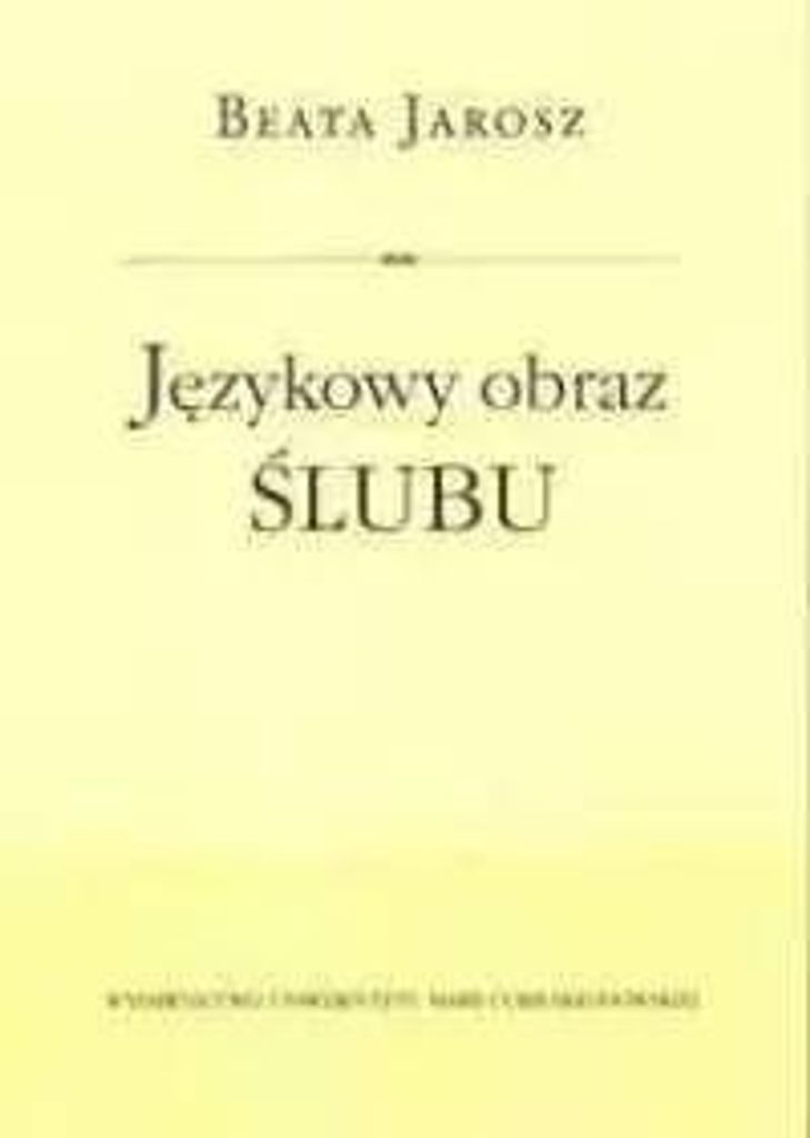 Językowy obraz ślubu - Beata Jarosz (Buch auf Polnisch)