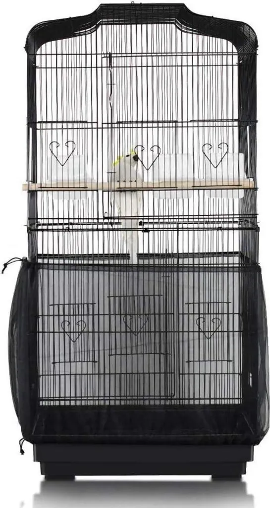Filet Attrape-Graines Noir pour Cage à Oiseaux en Nylon Souple