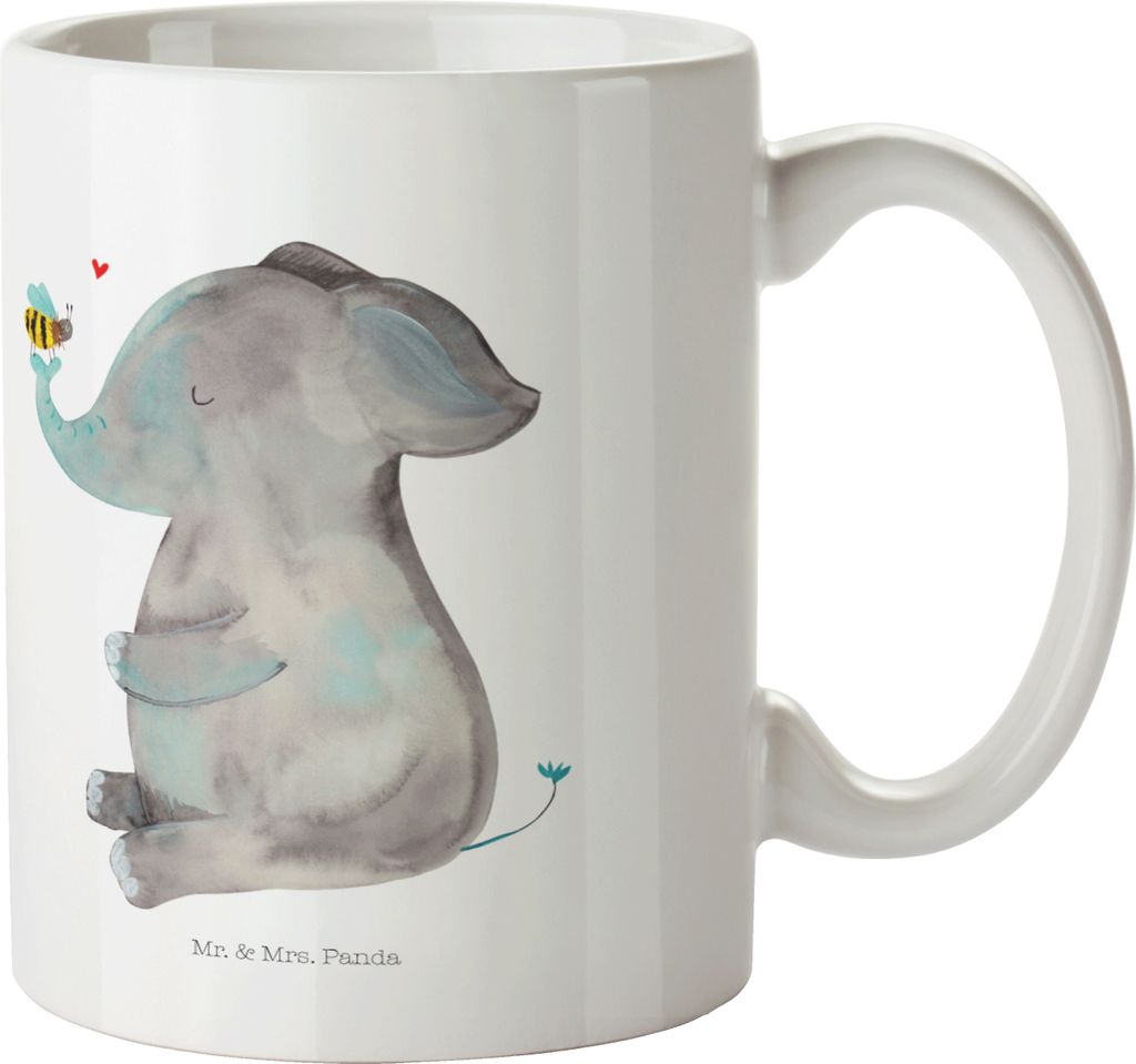 Mr. & Mrs. Panda Tasse Elefant Biene - Weiß - Geschenk, Produktbild 