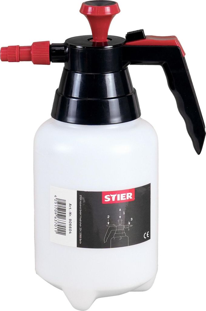 STIER Pumpsprühflasche für Bremsenreiniger mit Viton-Dichtung, 1 L Fassungsvermögen, Sprühflasche mit integrierter Pumpe, verstellbare Düse, f...