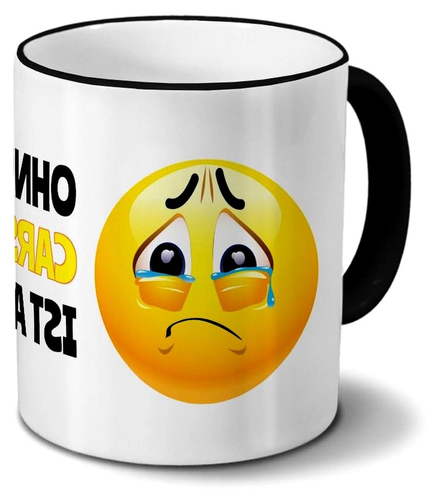 Tasse mit Namen Carsten - Motiv Ohne Carsten ist Alles Blöd! - Namenstasse, Kaffeebecher, Mug, Becher, Kaffeetasse - Farbe Schwarz