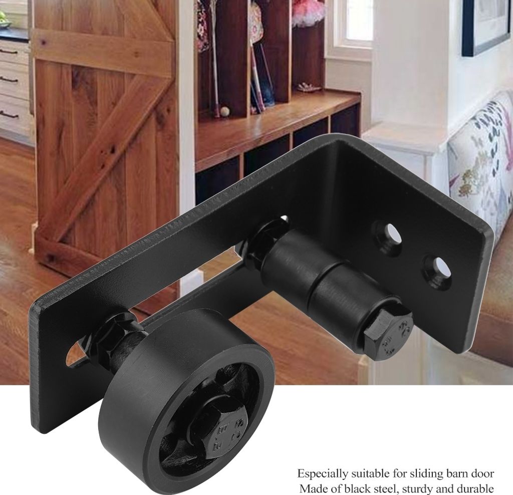 Guide de porte en acier noir robuste et durable pour porte Image du produit 