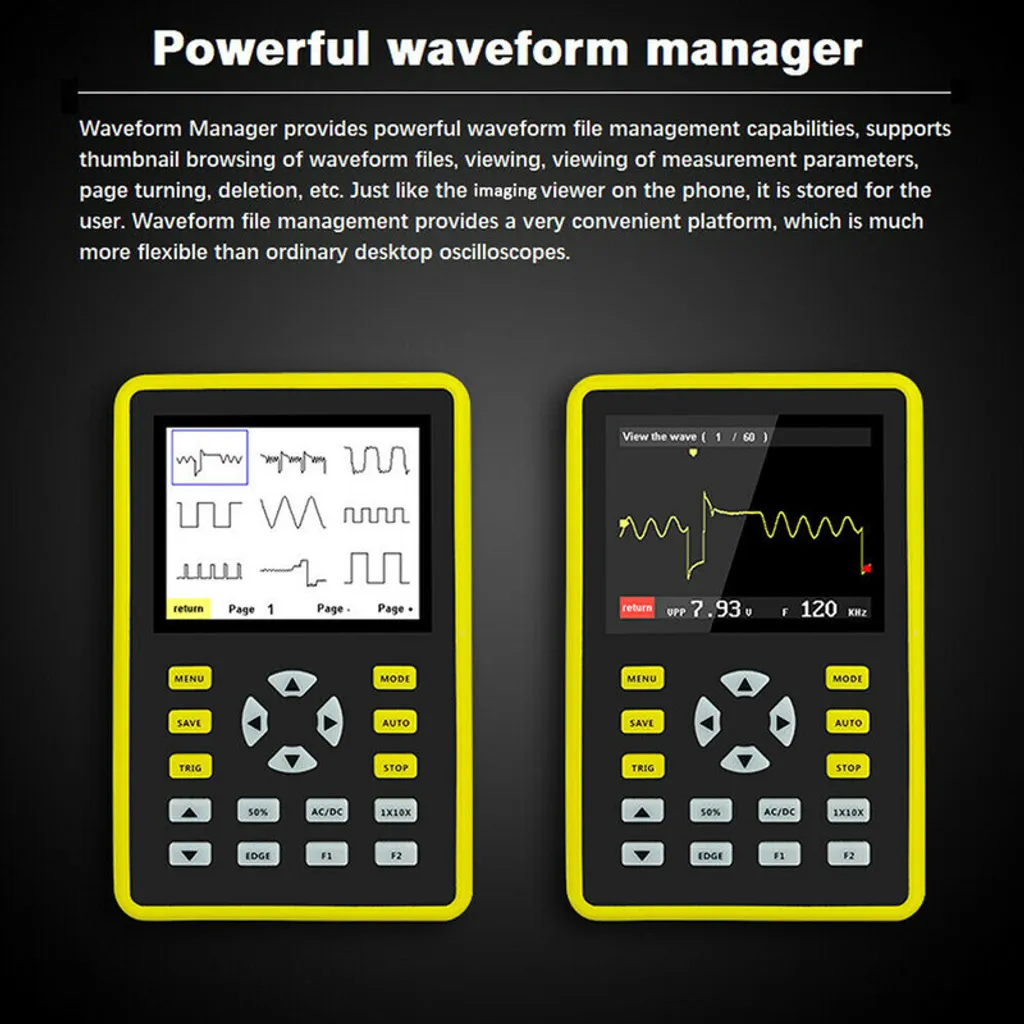 Oscilloscope 100 MHz professionnel 500 MS/s avec affichage LCD rétroéclairé - 8