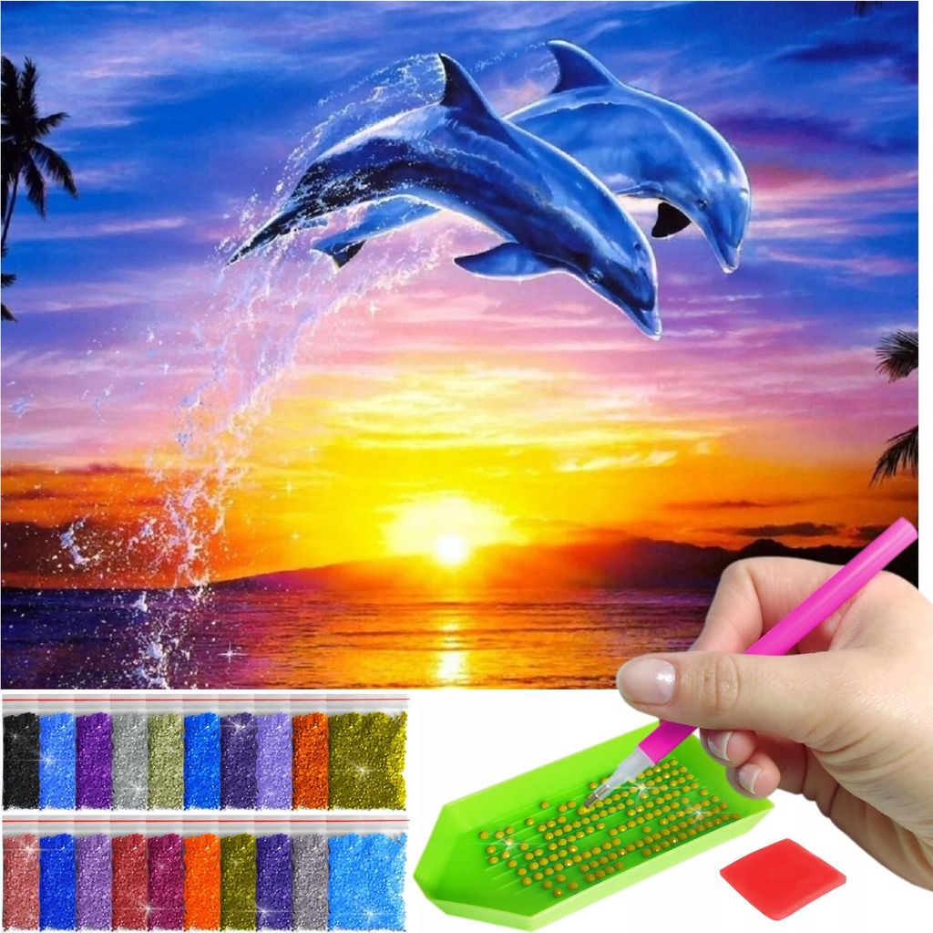 ARTULIO - Diamond Painting Set - Springende Delfine bei Produktbild 
