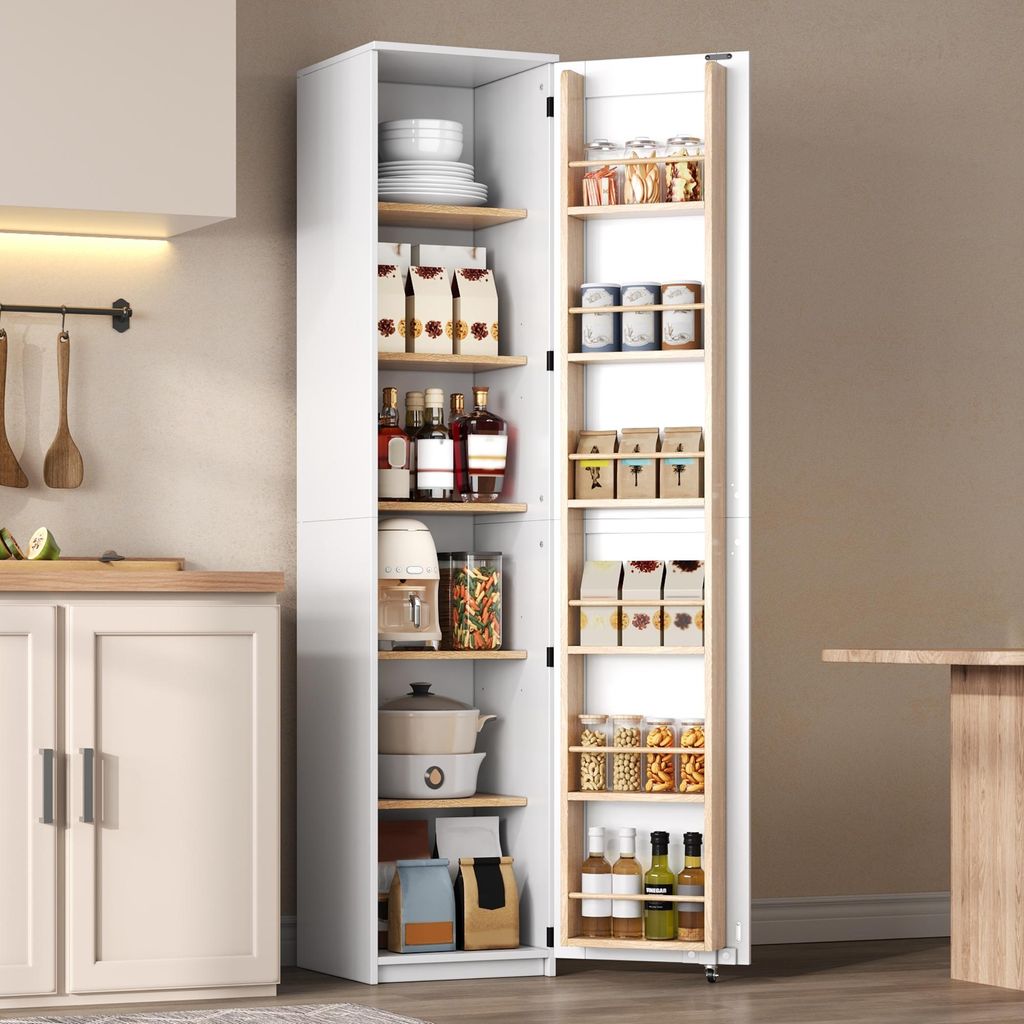 Armoire haute 40x40x183, avec étagères derrière la porte, Image du produit 