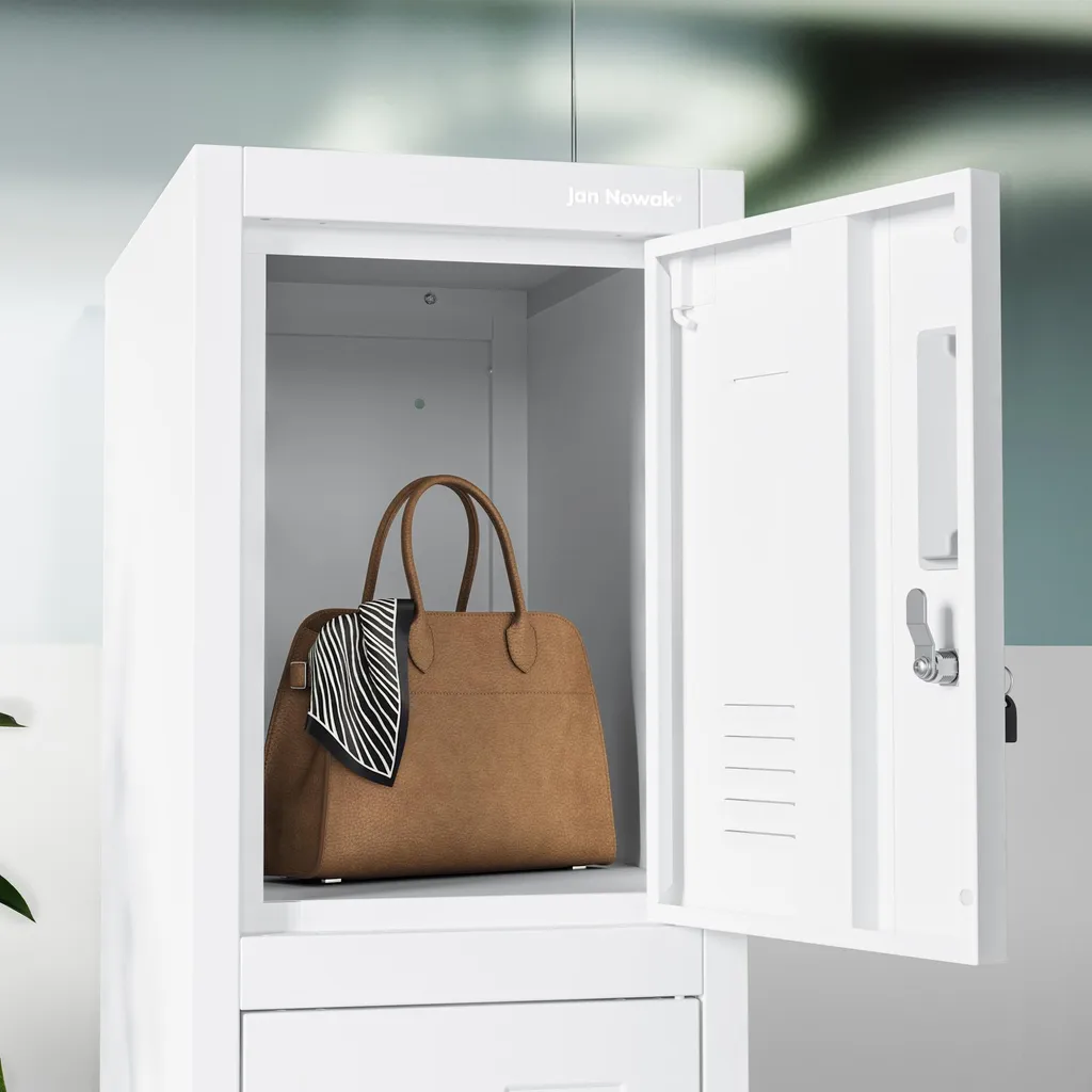 Vestiaire métallique monoplace blanc avec serrure - Modèle ROBERT 1 Plus - 10