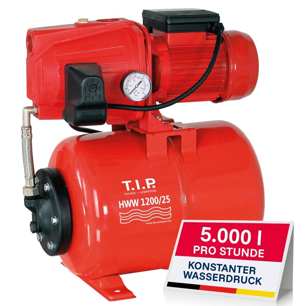 TIP HWW 1200/25, 1200 W, Prąd przemienny, 4300 l/h, Czarny, Zdjęcie produktu 
