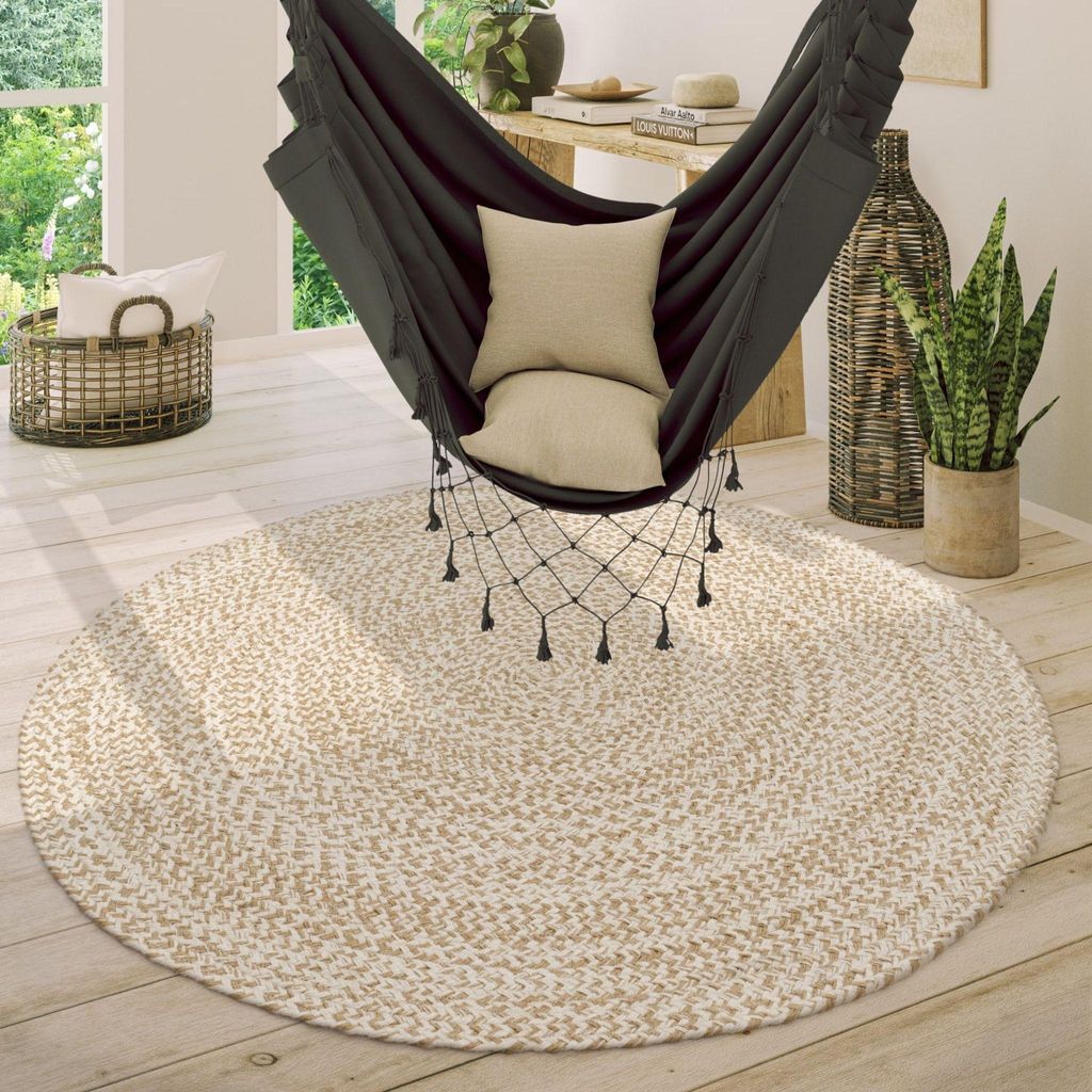 Paco Home Teppich Wohnzimmer Rund Kurzflor Handgewebt Produktbild 
