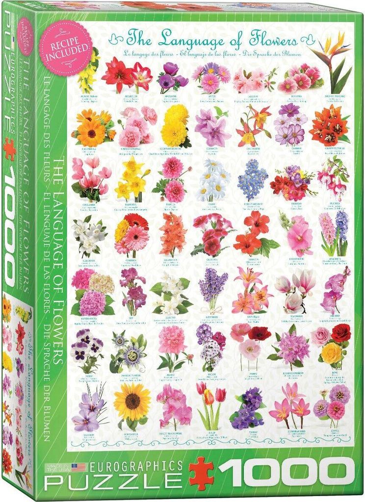 1000 Teile Puzzle - Puzzle - Sag's in der Sprache der Blumen + Puzzle Zubehör